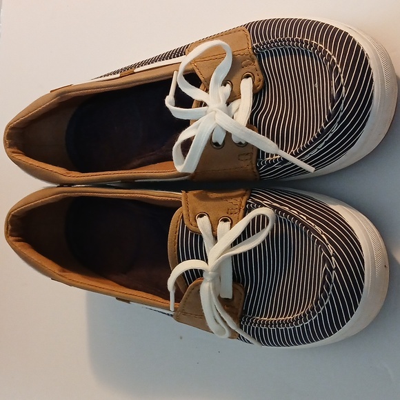 Keds  Navy Blue Charter Chalk Nautical Style Slip-on Sneakers 7.5 - Picture 7 of 7